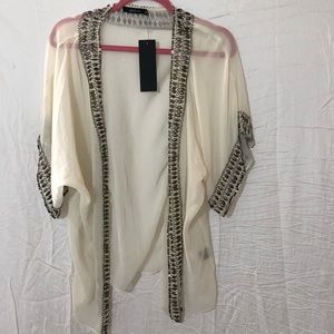 Beaded sheer kimono